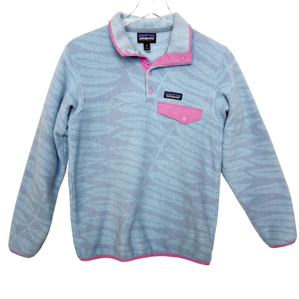 Patagonia Eucalyptus Fronds Retool Synchilla Fleece Snap Pullover Women’s XS
